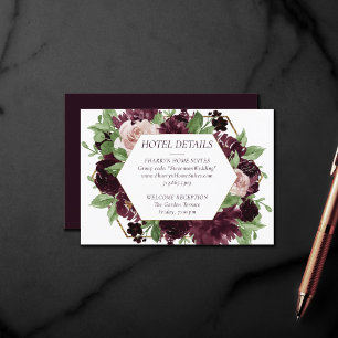 Moody Passions   Dramatic Purple Wine Rose Details Enclosure Card