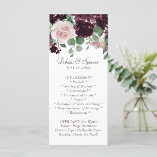 Moody Passions Dramatic Purple Wine Rose Garland Programme