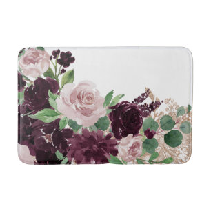 Moody Passions   Dramatic Purple Wine Rose Shimmer Bath Mat