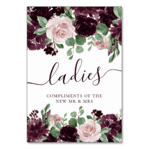 Moody Passions Dramatic Purple Wine Rose Treats Table Number