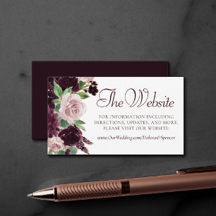 Moody Passions Dramatic Purple Wine Rose Website Enclosure Card