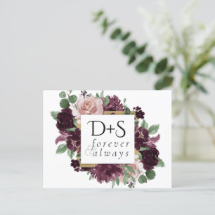 Moody Passions Dramatic Wine Save the Date Announcement Postcard