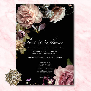 Moody Pastel Love Is In Bloom Couples Shower Invitation