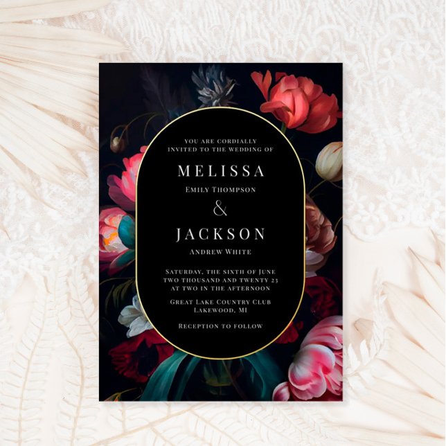 Moody Peony Floral Wedding Round (Creator Uploaded)