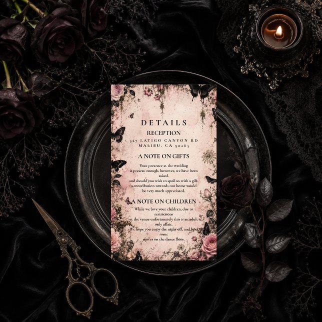 Moody Pink Goth Wedding Enclosure Card (Creator Uploaded)