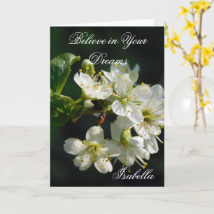 Moody Plum Blossom Dark Botanical Art Floral Card