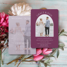 Moody Plum Modern Arch Photo Minimalist Wedding