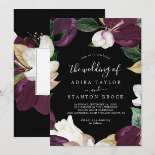 Moody Purple Blooms   Black The Wedding Of Invitation