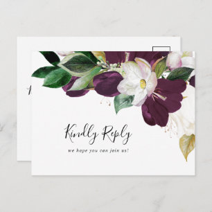 Moody Purple Blooms Song Request RSVP Postcard