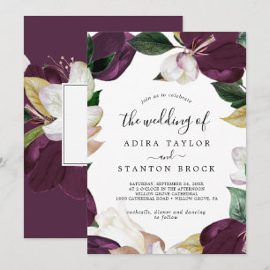 Moody Purple Blooms The Wedding Of Invitation