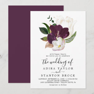 Moody Purple Blooms The Wedding Of Invitation