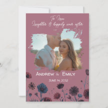 Moody Purple & Blue Floral Wedding Invitation