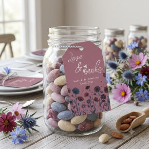 Moody Purple & Blue Floral Wedding Thank You Gift Tags