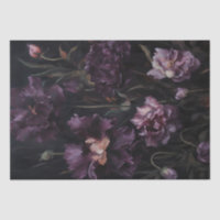 Moody Purple Lilies Florals Decoupage Gift Wrap