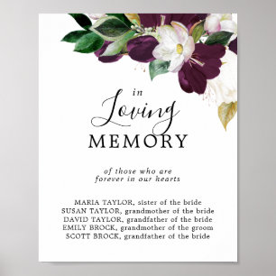 Moody Purple Loving Memory Wedding Memorial Sign
