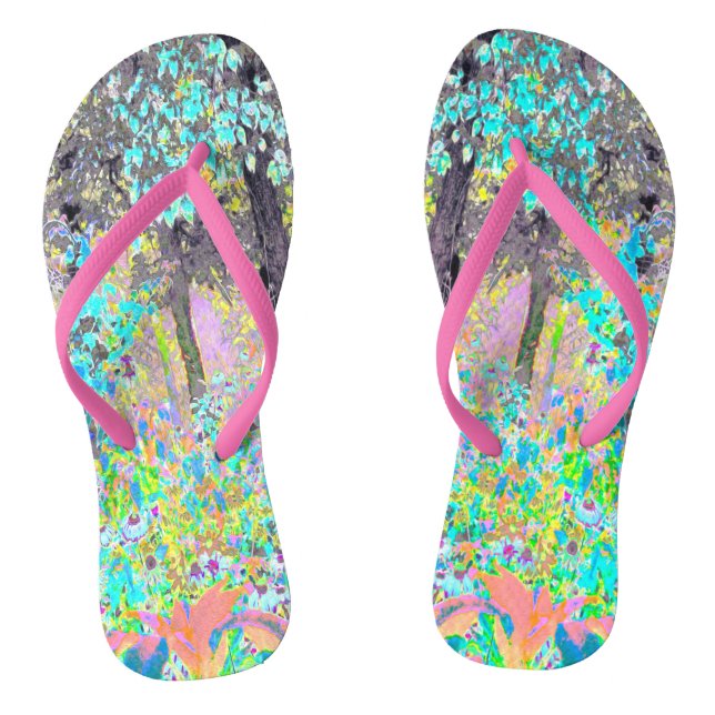 Moody Purple Morning Sunrise in My Rubio Garden Flip Flops (Footbed)