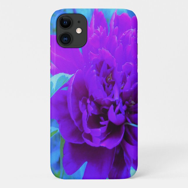 Moody Purple Peony with Beautiful Foliage Case-Mate iPhone Case (Back)