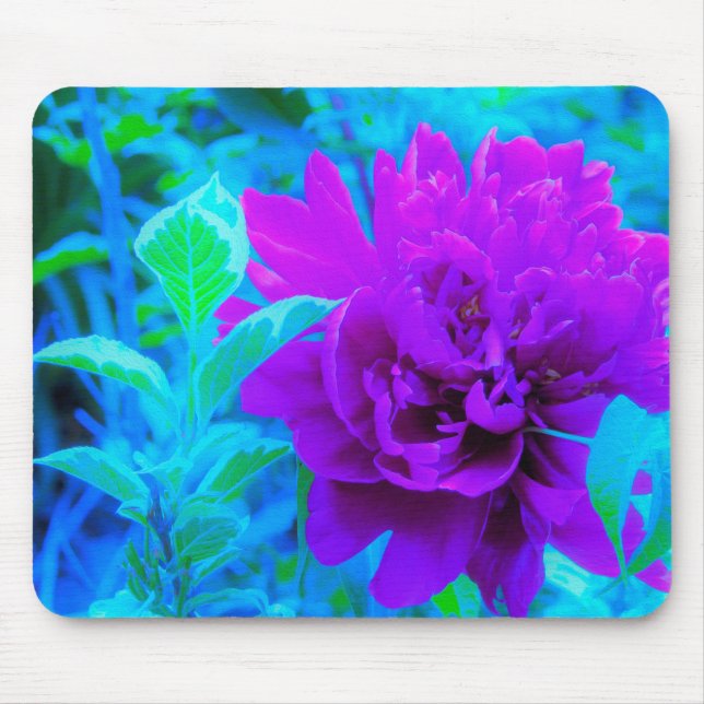 Moody Purple Peony with Beautiful Weigela Foliage Mouse Mat (Front)