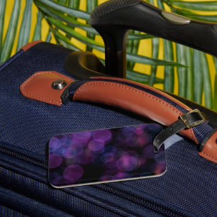 Moody Purple Pink Bokeh Abstract Luggage Tag