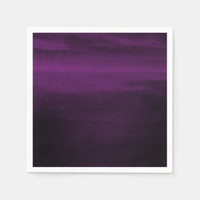 Moody Purple Plum Modern Watercolor Chic Elegant Napkin (Front)
