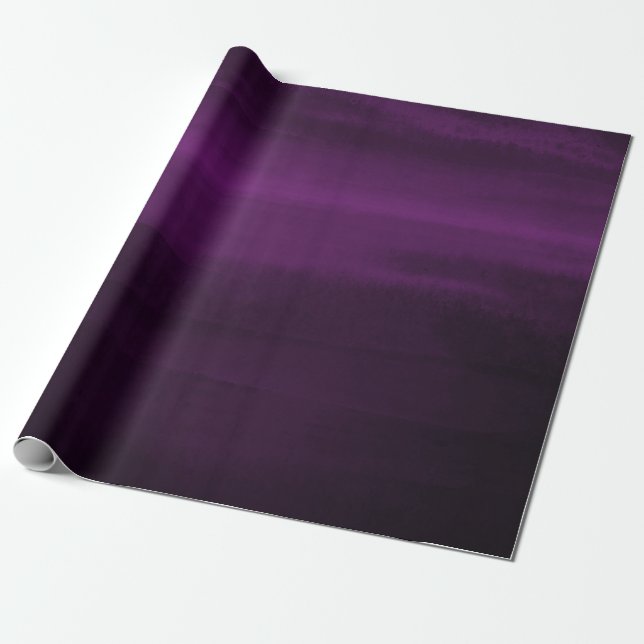 Moody Purple Plum Modern Watercolor Chic Elegant Wrapping Paper (Unrolled)