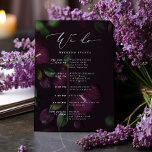 Moody Purple Wedding program Welcome Bag card<br><div class="desc">Set the scene for a glamourous Halloween wedding with our Elegant Moody Purple Blooms collection! Featuring deep purple florals and sophisticated calligraphy, our invitations, signs, and decor blend elegance with a gothic mystery. This collection is perfect for an unforgettable celebration and adds a darkly romantic flair to your special day....</div>