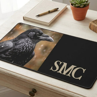 Moody Raven with Monogram Desk Mat