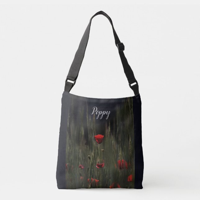 Moody Red Poppy, Tote Cross Bag (Front)