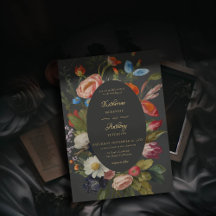 Moody Romantic Gothic Reds Floral Dark Wedding