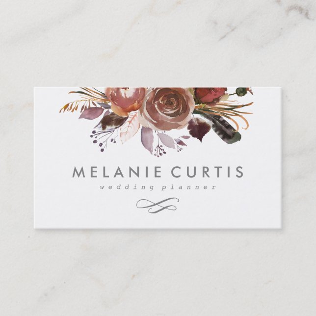 Moody Rose Floral Business Card (Front)