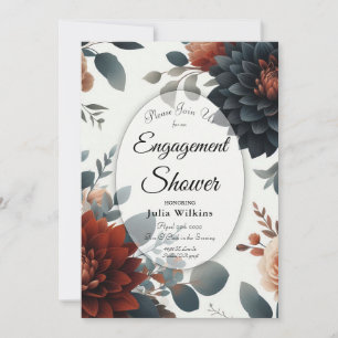 Moody Rustic Fall Florals Engagement Shower Invitation