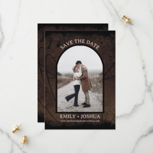 Moody Rustic Flat Save The Date Card Earthy