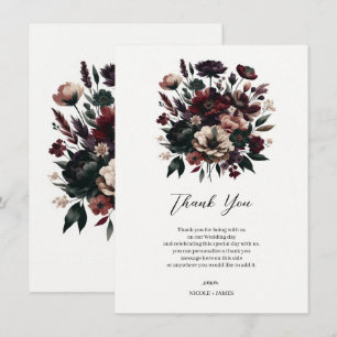 Moody Rustic Garden Florals Bohemian Wedding Invitation