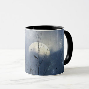 Moody Sky With A Full Moon Crows Mug