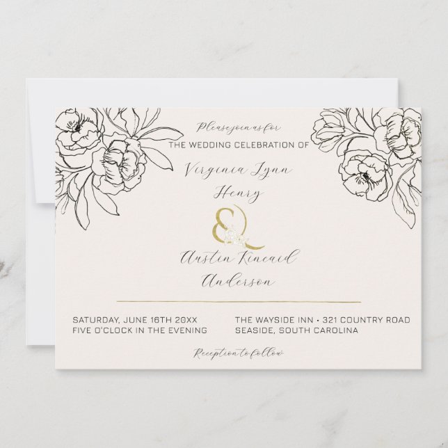 Moody Smoked Gold Ampersand 2 Invitation (Front)