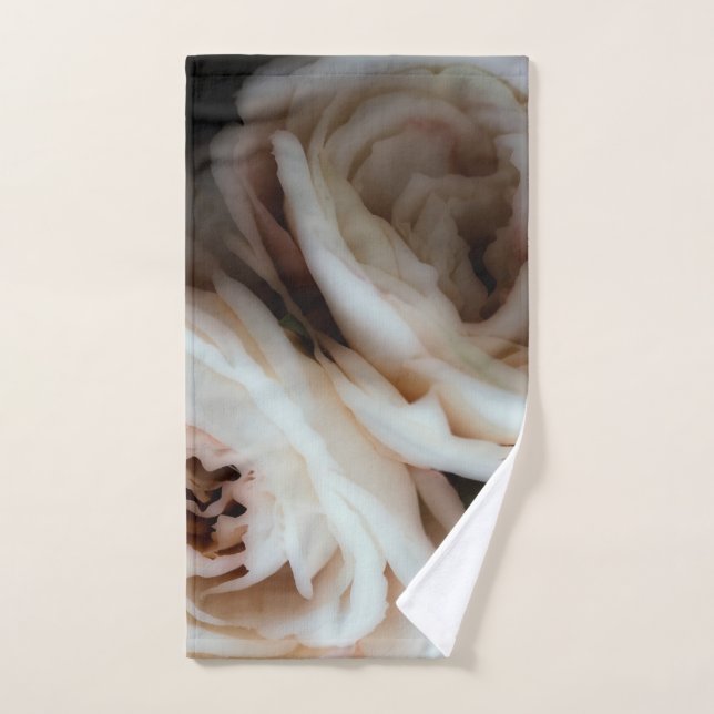 Moody Soft Pink Roses Elegant Minimal Shabby-Chic  Bath Towel Set (Hand Towel)