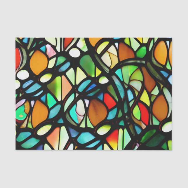 Moody Stained Glass Effect Decoupage Tissue Paper (Front)