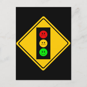 Moody Stoplight Ahead Postcard