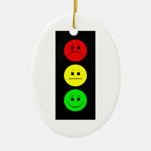 Moody Stoplight Ceramic Tree Decoration