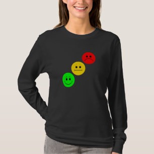Moody Stoplight Diagonal Stop Light Faces Traffic T-Shirt