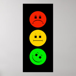 Moody Stoplight Tilted Green Poster