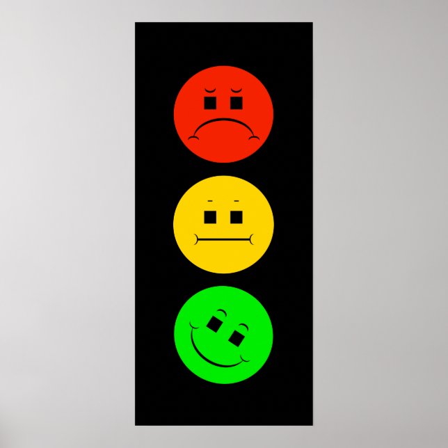 Moody Stoplight Tilted Green Poster (Front)