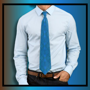 Moody Swirl Pattern Blue  Tie