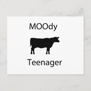 Moody teenager postcard
