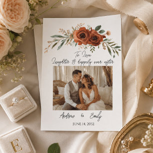 Moody Terracotta Floral Boho Wedding Invitation