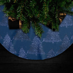Moody Tree Pattern   Classy Navy Blue Christmas Brushed Polyester Tree Skirt