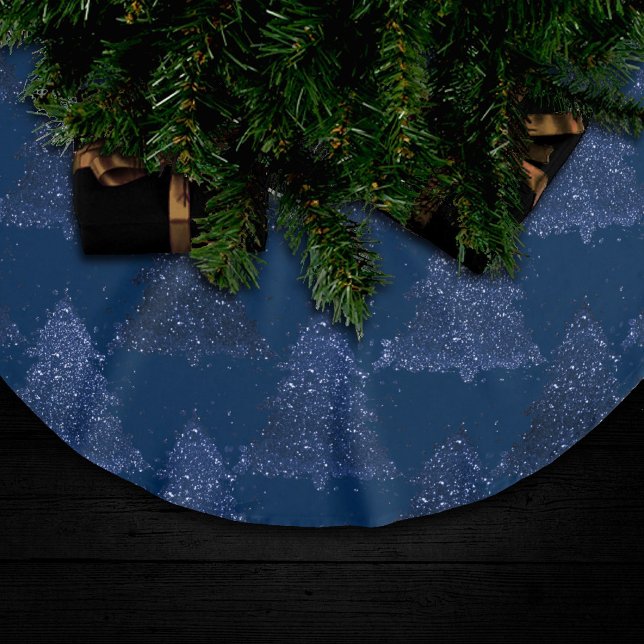 Moody Tree Pattern | Classy Navy Blue Christmas Brushed Polyester Tree Skirt (Creator Uploaded)