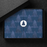 Moody Tree Pattern | Classy Navy Blue Christmas Tissue Paper<br><div class="desc">Tis the season to celebrate! Classy, modern navy blue sophisticated patterned palette from the holiday party, hosting, and gifting accessories collection. This fun festive design features a whimsical sparkly Christmas trees with a frisky paint splatter enhanced with faux metallic glitter along with a matching low profile solid background. For other...</div>