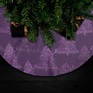 Moody Tree Pattern   Deep Plum Purple Christmas Brushed Polyester Tree Skirt