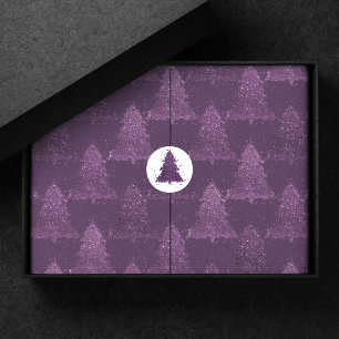 Moody Tree Pattern   Deep Plum Purple Christmas Tissue Paper